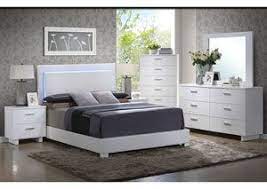 Lorimar White Pu And Chrome Leg Queen Upholstered Bed Category Bedrooms Lorimar White Pu And Master Bedroom Furniture Contemporary Bedroom Sets Bedroom Sets