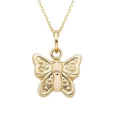 Return to 14k gold animal charms pendants. 14k Gold Butterfly Charm Necklace