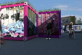 Melbourne S Pop Up Shipping Container Market Mixes Funky Attitude With Reused Materials Street Art Melbourne Street Art Shipping Container