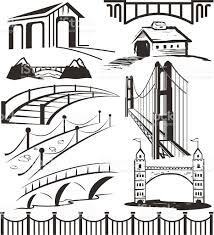 Black And White Vector Art Free Different Bridge Clip Art In Black And White Royalty Free Stock Vector Art Bridge Art Clip Art Free Vector Art