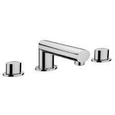 Waterfall deck mounted 5 hole bath tap with handshower stainless steel white. Oveta 3 Hole Bath Filler Oveta Ov111c From Mbd Bathrooms