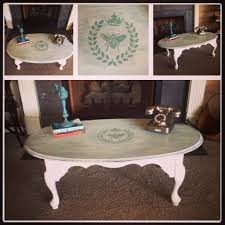 Queen Anne Style Coffee Table Painted Distressed And Stenciled Furniture Rehab Coffee Table Painted Coffee Tables