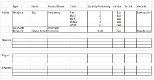 Three Easy Ways For Teachers To Track Their Art Supply Inventory Free School Supplies List Template Inventory List Template