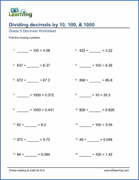 Ccss.math.content.5.nbt.b.7 add, subtract, multiply, and divide decimals to hundredths, using concrete models or drawings and strategies based on place value. Decimal Division Worksheets K5 Learning