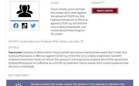 Tony fauci to a challenging interview. Fauci S Emails Don T Support Viral Claims On Masks Hydroxychloroquine And Virus Engineering Health Feedback