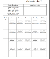 Crayon Theme Monthly Behavior Chart Kid Behaviour Chart