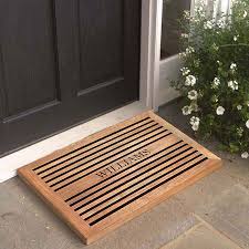 Teak Doormat With Personalized Engraving Entrance Door Mats Door Mat Wooden Doors