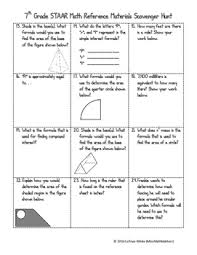 7th Grade Math Staar Reference Sheet Scavenger Hunt