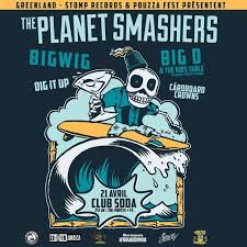 21 April 2017 The Planet Smashers Bigwig Big D And The Kids Table Dig It Up The Cardboard Crowns Comic Book Cover Concert Posters Kid Table