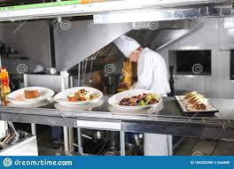 Somos el mejor de los restaurantes de cocina castellana de la zona. La Tabla De Distribucion En La Cocina Del Restaurante El Cocinero Prepara Una Comida En El Fondo Del Acabado Foto De Archivo Imagen De Cocinero Fondo 154322390
