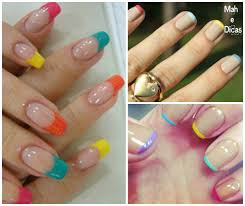 As unhas francesinhas podem ser super básicas e tradicionais, como também podem ser feitas com cores mais fortes, esmaltes coloridas para deixar a decoração das unhas mais divertida e vocês. Unhas Francesinha Branca E Colorida