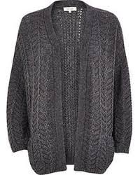 Shop for chunky knit cardigan at nordstrom.com. River Island Dark Grey Chunky Zig Zag Knit Cardigan 70 River Island Lookastic