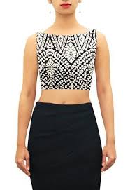 Black Boat Neck Crop Top Lehenga Preview Sleeveless Blouse Designs Boat Neck Blouse Design Simple Blouse Designs