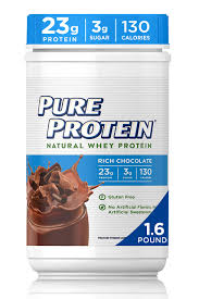 Pure Protein Powder Natural Whey High Protein Low Sugar Gluten Free Rich Chocolate 1 6 Lbs