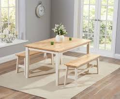 Mark Harris Chichester Large Dining Table And 2 Benches Oak And Cream My Blog In 2020 Dining Table Large Dining Table Dining Set With Bench