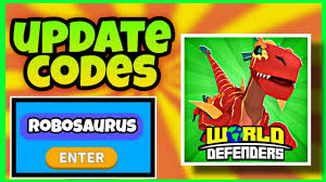 Check spelling or type a new query. Robosaurus Update All Working Codes World Defenders Roblox Codes World Defenders New Dino Map Youtube