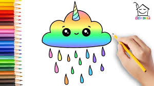 Nasil Cizilir Bulut Gokkusagi Unicorn Resim Cizme Cizim Okulu