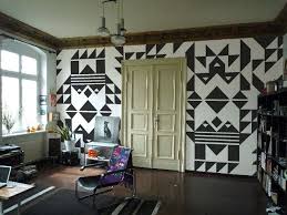 Black And White Geometric Wall Design Pin By Kara Cook On Wallpaper Murals Eclectic Home Home Decor Home