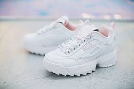 Fila Disruptor Ii 2 Whole White With Powder Pink Fw0165 024 Fila Disruptors Fila Latest Sneakers