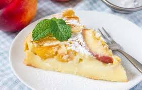 Clafoutis Aux Peches Et Au Fromage Blanc A 1 Sp Plat Et Recette Clafoutis Peche Fromage Blanc Dessert Facile Et Rapide