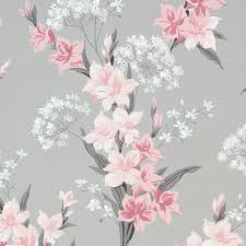 Check spelling or type a new query. 1940s Vintage Wallpaper Pink Flowers On Gray Rosie S Vintage Wallpaper