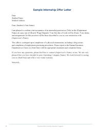 Dear owen, we would like to inform you that you have been selected for the position of an intern in the client servicing department of our organization and consider this letter as your internship offer letter. 30 Best Internship Offer Letters Paid Unpaid Templatearchive