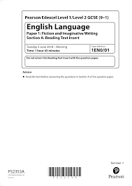 Each question is worth 1 mark. Https Qualifications Pearson Com Content Dam Pdf Gcse English 20language 2015 Exam Materials 1en0 01 Que 20180606 Pdf