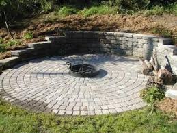 The two most commonly used materials for a patio with a fire pit construction are stamped concrete and pavers. Backyard Fire Pit On A Slope Novocom Top