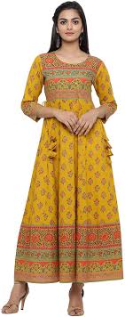 An anarkali gown suit can come with heavy work too for brides that want to wear it on their special day. Womens Floral Printed Anarkali Party Wear Womens Dress Kurta At Amazon Women S Clothing Store