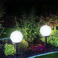 Shop 4pc Solar Led Path Light Round Ball Outdoor Garden Path Light Waterproof White Light Yard Lawn Road Spot Lamp Overstock 28501501