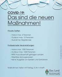 7485 neuinfektionen und 250 todesfälle am 23. Land Steiermark Die Bundesregierung Hat Neue Massnahmen Zur Eindammung Des Corona Virus Prasentiert Wir Geben Euch Einen Uberblick Coronavirus Massnahmen Covid19 Steiermark Bundesregierung Oesterreich Facebook