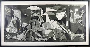 Pablo picasso, guernica, 1937, oil on canvas, 349 cm × 776 cm. Pablo Picasso Framed Print After Guernica 1937 Art Graphic Auctionet