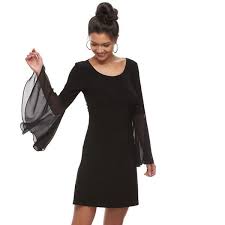 Women S Msk Strappy Chiffon Shift Dress 42 Liked On Polyvore Featuring Dresses Black Chif Chiffon Shift Dress Long Sleeve Shift Dress Chiffon Dress Long