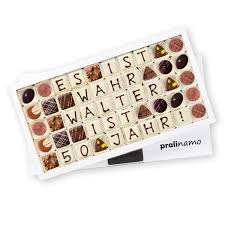 Die meisten kollegen geben für einen 50. Geschenkidee Fur Geburtstag Susses Geschenk Zum Geburtstag 50er Pralinen Und Schokolade Pralinamo