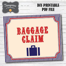 Train Baggage Claim Sign Printable Pdf File Instant Download Etsy Printable Party Decorations Printable Signs Train Birthday Decorations
