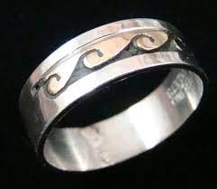 Item 405k Navajo 14kgf Gold Water Wave Overlay Ring Bands By Skeets Multiple Turquoise Rings Band Mens Wedding Bands Tungsten Sterling Silver Rings Bands