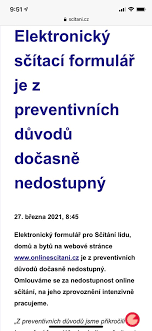 Formulář se dá vyplnit také v mobilní aplikaci sčítání21. Qnygy9tmbmivem