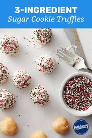 3 Ingredient Sugar Cookie Truffles Recipe Cookies Recipes Christmas Easy Sugar Cookies Christmas Cookies Easy
