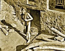 naked miner at mouth of mine, China ca 1925 [Gamble] | Flickr