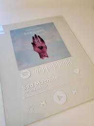 Choose your favorite song/album and turn it into a beautiful custom song keychain, plaque frame, keychain+plaque frame, and night lamp. Girlfriend Made This Music Plaque Of Sad Machine For Me P S The Spotify Song Code Works Too It S Dope Porterrobinson