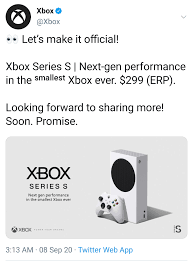 Official Announcement For The Series S With Price Thoughts Gamestop
