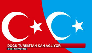 .önemlidir ve türklerde her yönün ayrı bir rengi var türklerdede doğu kutsal sayıldığı için doğu kutsal renk olan turkuaz ile gösterilmiştir bu bakımdan doğu türkistanın bayrağı turkuaz rengindedir. Dogu Turkistan Kan Agliyor