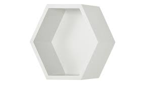 Ein regal aus holz im industrielook passt bestens zum modernen lowboard, auf dem ein. Wandregal Hexagon Weiss Mobel Hoffner