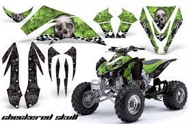 2008 kawasaki kfx® 450r pictures, prices, information, and specifications. Dekorekit Grafik Kit Dekor Checkered Skull Kawasaki Kfx 450 Quad Atv Graphic Ki