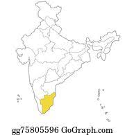 Tamil nadu is situated in southern india bordered by pondicherry, kerela, karnataka and andhra pradesh. Tamil Nadu Outline Clip Art Royalty Free Gograph