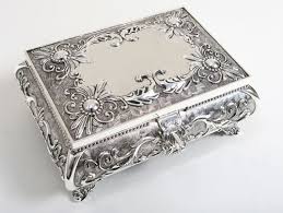Silver Ornate Positano Rectangular Jewelry Box Antique Jewelry Box Jewelry Organizer Box Rectangular Jewelry