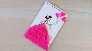 Paper Creative Handmade Birthday Card Ideas For Sister Beautiful Card For Valentines Day Creative Handmade Card Idea Rangoli In 2020 Valentines Card Design Cards Handmade Christmas Card Design