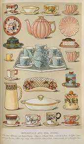 From Mrs Beeton S Book Of Household Management 1861 An Illustration Of Breakfast And Tea China 4 Tea Cups Bread Butter Plate Tea Art Vintage Tea Tea