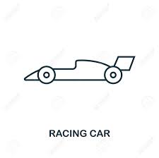 Add a road line and rail above it. Racing Car Outline Icon Simple Element Illustration Racing Stock Photo Picture And Royalty Free Image Image 107234271