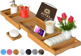 3,167 wood bath caddy products are offered for sale by suppliers on alibaba.com, of which bathroom sets accounts for 44. Royal Craft Wood Bathtub Caddy Bamboo Shower Bath Tub Tray Organizer Buy Online In Bahamas At Bahamas Desertcart Com Productid 97282694